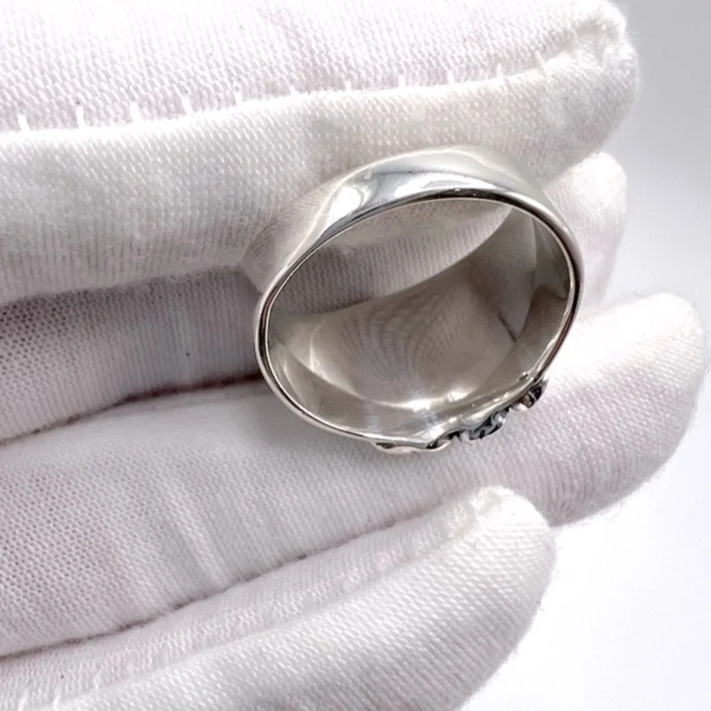 .925 Sterling Silver Roses Ring